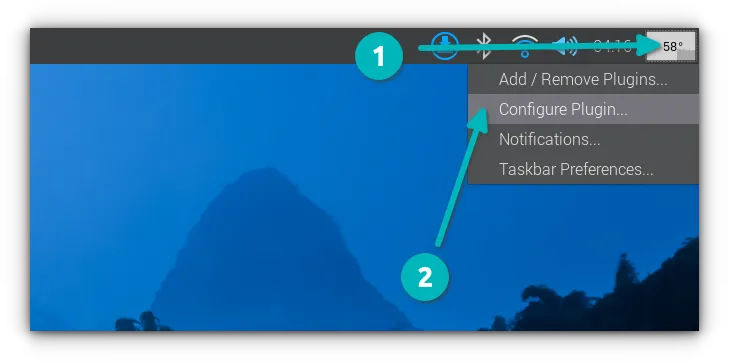 Raspberry Pi top plugin configuration