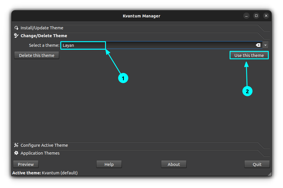 Apply a Kvantum theme using Kvantum Manager app