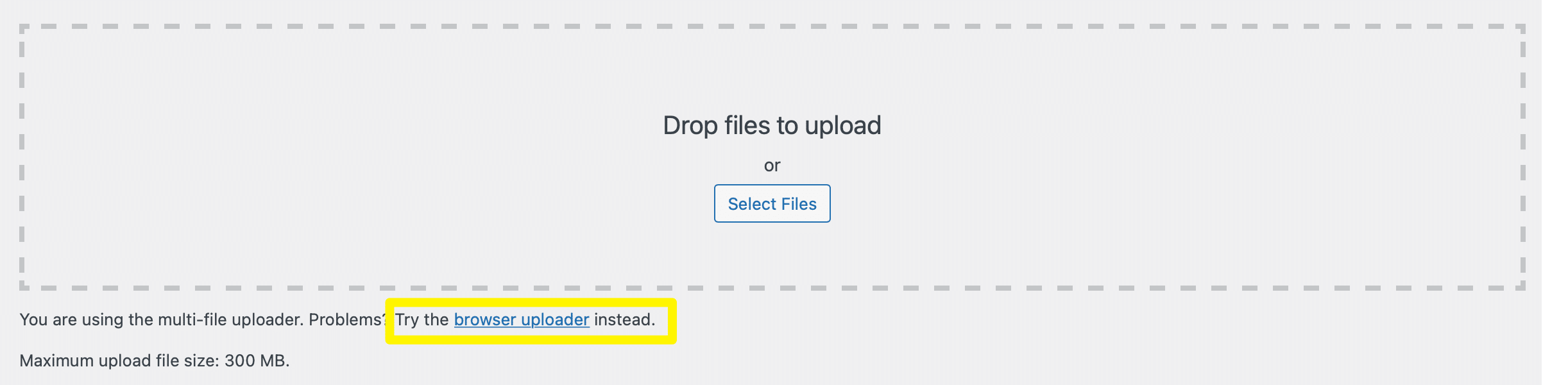 Try the browser uploader to resolve "The uploaded file could not be moved to wp-content/uploads/" error