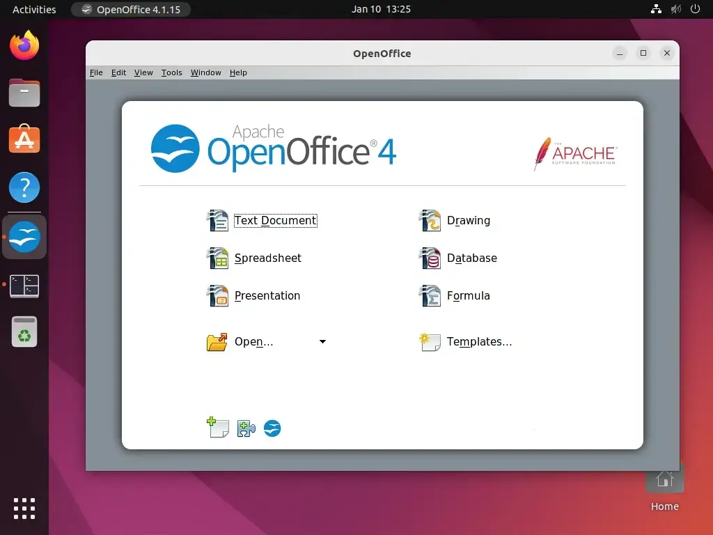 OpenOffice in Linux