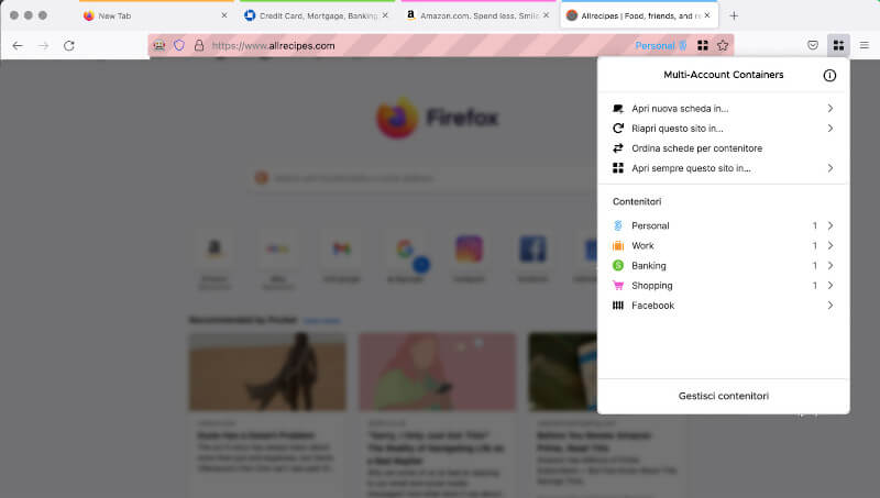 Firefox Multi-Account Containers