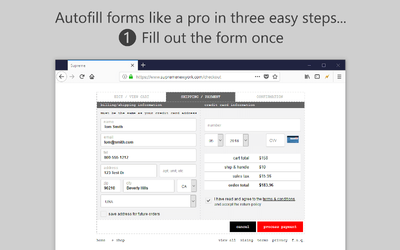 AutoFill - Form Filler for Firefox
