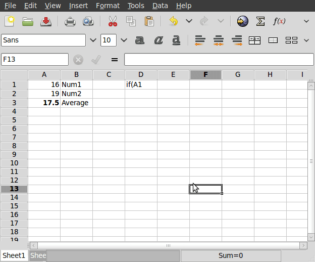 Gnumeric Spreadsheet for Linux